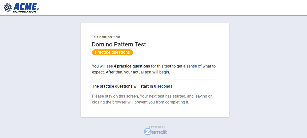 Message to introduce practice questions