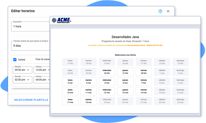 Deja que los candidatos elijan la fecha